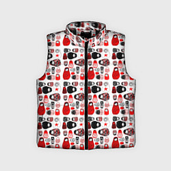 Детский жилет Много матрешек, цвет: 3D-черный