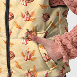 Детский жилет Хеллоуин с тыквой и листьями, цвет: 3D-черный — фото 2