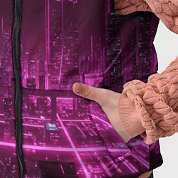 Детский жилет Городской пейзаж неоновый киберпанк, цвет: 3D-черный — фото 2