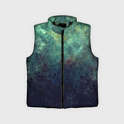 Детский жилет Абстракция - dark purple splashes on emerald color