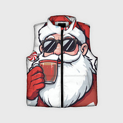 Детский жилет Санта Клаус в стильных солнцезащитных очках, цвет: 3D-красный