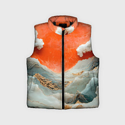 Детский жилет Японский пейзаж абстракция, цвет: 3D-черный