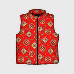 Детский жилет Яркий узор в этническом стиле, цвет: 3D-черный