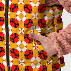 Детский жилет Цветочная геометрия красно-желтая, цвет: 3D-черный — фото 2