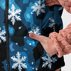 Детский жилет Стилизованный паттерн со снежинками тёмно-синий, цвет: 3D-черный — фото 2