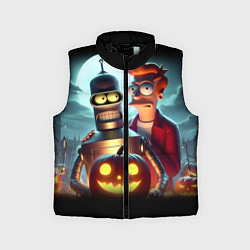 Детский жилет Бендер с Фраем в ночь на Хэллоуин, цвет: 3D-черный
