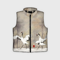 Детский жилет Журавли на снегу, цвет: 3D-черный