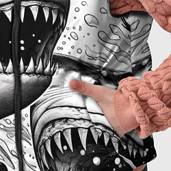 Детский жилет Белая акула - стая, цвет: 3D-черный — фото 2