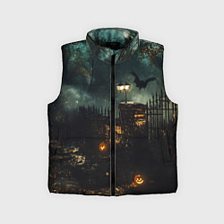 Детский жилет Ночь тыкв и теней, цвет: 3D-черный