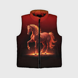Детский жилет Узор с конем огнем