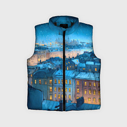 Детский жилет Крыши зимнего Питера, цвет: 3D-черный