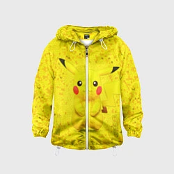 Ветровка с капюшоном детская Pikachu, цвет: 3D-белый