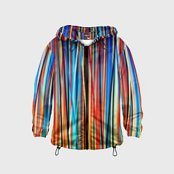 Ветровка с капюшоном детская Colored stripes, цвет: 3D-черный