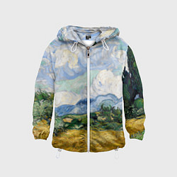 Ветровка с капюшоном детская Ван Гог Картина, цвет: 3D-белый