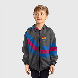 Ветровка с капюшоном детская Barcelona FC: Dark style, цвет: 3D-черный — фото 2