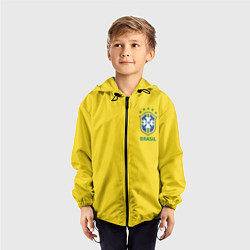 Ветровка с капюшоном детская Сборная Бразилии цвета 3D-черный — фото 2