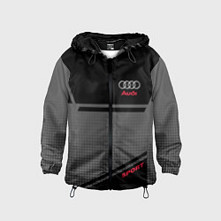 Ветровка с капюшоном детская Audi: Crey & Black, цвет: 3D-черный