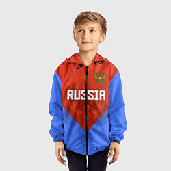 Ветровка с капюшоном детская Russia Red & Blue, цвет: 3D-черный — фото 2