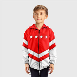 Ветровка с капюшоном детская Звезды Спартака, цвет: 3D-черный — фото 2