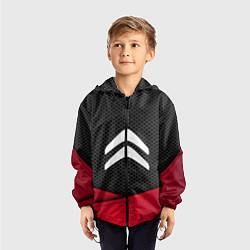 Ветровка с капюшоном детская Citroen: Grey Carbon, цвет: 3D-черный — фото 2