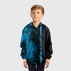 Ветровка с капюшоном детская Chrysler синие полосы, цвет: 3D-черный — фото 2