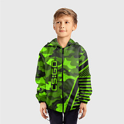 Ветровка с капюшоном детская CS:GO Light Green Camo, цвет: 3D-черный — фото 2