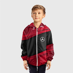 Ветровка с капюшоном детская Mercedes Benz: Red Sport, цвет: 3D-белый — фото 2