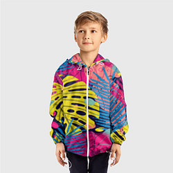 Ветровка с капюшоном детская Тропическая мода, цвет: 3D-белый — фото 2