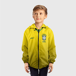 Ветровка с капюшоном детская Brazil Team: WC 2018 цвета 3D-черный — фото 2