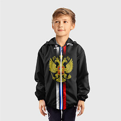 Ветровка с капюшоном детская Российский триколор, цвет: 3D-белый — фото 2