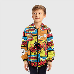 Ветровка с капюшоном детская Boom Pop Art, цвет: 3D-черный — фото 2