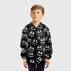 Ветровка с капюшоном детская Marshmello: Black Pattern, цвет: 3D-черный — фото 2
