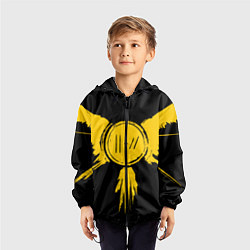 Ветровка с капюшоном детская 21 Pilots: Yellow Bird, цвет: 3D-черный — фото 2