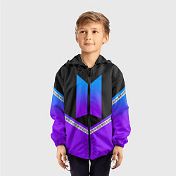 Ветровка с капюшоном детская BTS: Neon Symbol, цвет: 3D-черный — фото 2