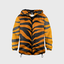 Ветровка с капюшоном детская Шкура тигра, цвет: 3D-черный