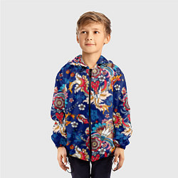 Ветровка с капюшоном детская Экзотический орнамент, цвет: 3D-черный — фото 2