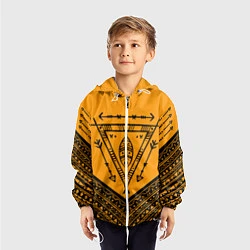 Ветровка с капюшоном детская Native American: Yellow Style, цвет: 3D-белый — фото 2