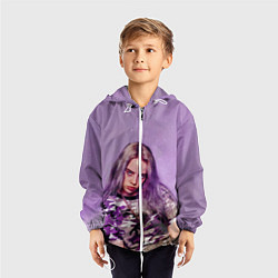 Ветровка с капюшоном детская Billie Eilish: Violet Fashion, цвет: 3D-белый — фото 2