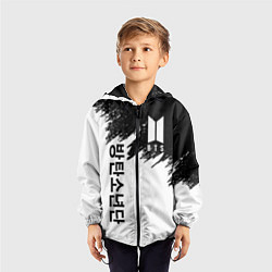 Ветровка с капюшоном детская BTS: White & Black, цвет: 3D-черный — фото 2