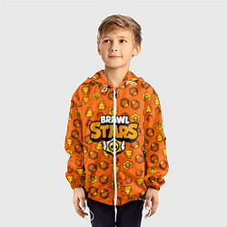 Ветровка с капюшоном детская Brawl Stars: Orange Team, цвет: 3D-белый — фото 2