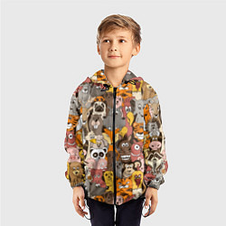 Ветровка с капюшоном детская Прикольные зверушки, цвет: 3D-черный — фото 2