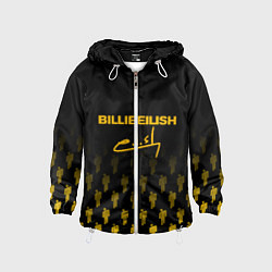 Ветровка с капюшоном детская Billie Eilish: Yellow & Black Autograph, цвет: 3D-белый