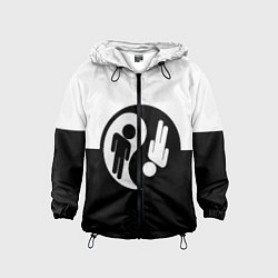 Ветровка с капюшоном детская Billie Eilish: Yin-Yang, цвет: 3D-черный