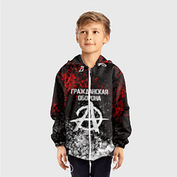 Ветровка с капюшоном детская ГРАЖДАНСКАЯ ОБОРОНА, цвет: 3D-белый — фото 2