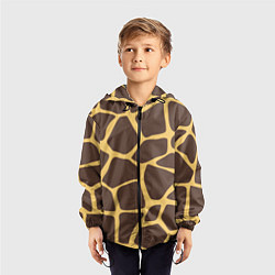 Ветровка с капюшоном детская Окрас жирафа, цвет: 3D-черный — фото 2