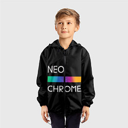 Ветровка с капюшоном детская NEO CHROME, цвет: 3D-черный — фото 2