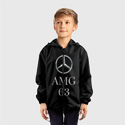 Ветровка с капюшоном детская Mersedes AMG 63, цвет: 3D-черный — фото 2