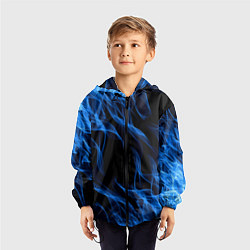 Ветровка с капюшоном детская BLUE FIRE FLAME, цвет: 3D-черный — фото 2