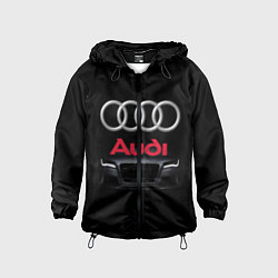 Ветровка с капюшоном детская AUDI, цвет: 3D-черный
