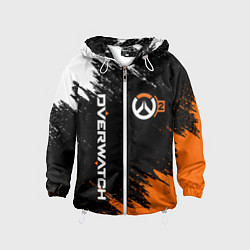 Ветровка с капюшоном детская Overwatch logo and emblem, цвет: 3D-белый